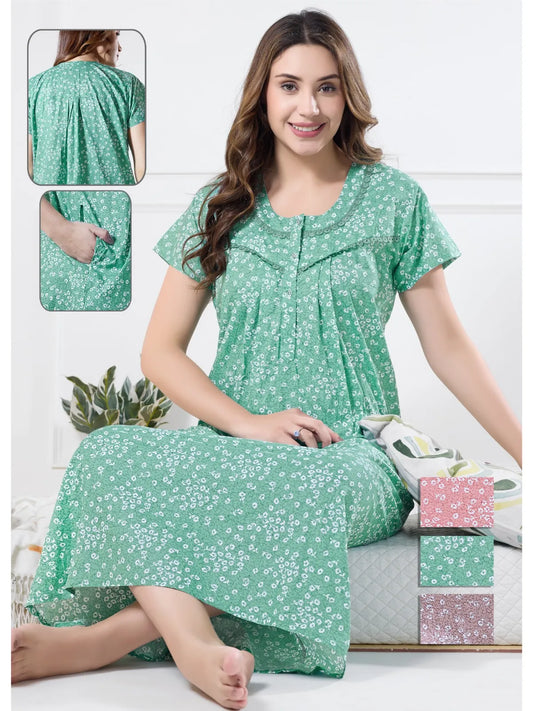 Stylish Cotton Nighty for Daily Comfort – Lightweight Fabric
