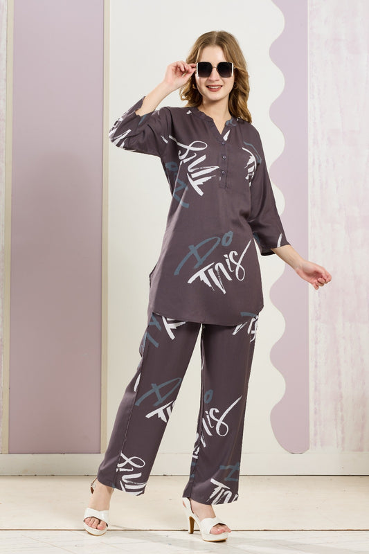 Casual Rayon Co-ord Set | Perfect Travel & Brunch Wear for Women