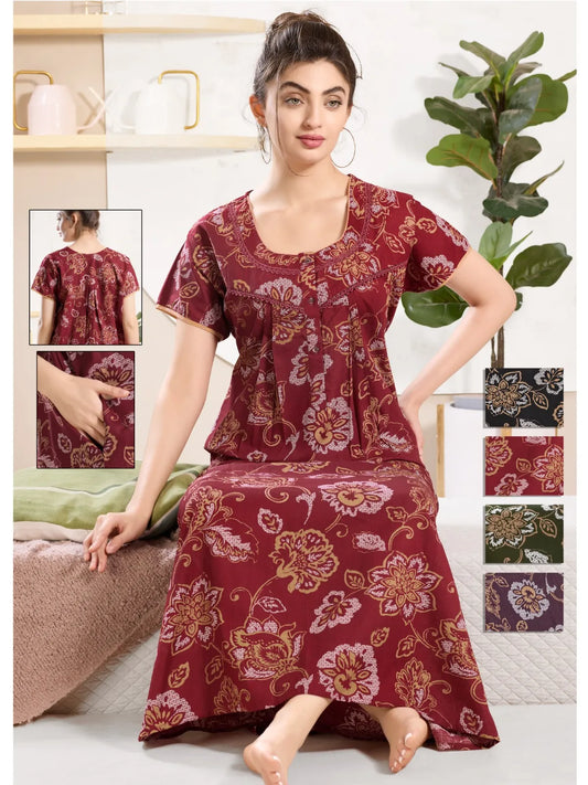 Cotton Nighty with Pockets – Comfortable & Functional