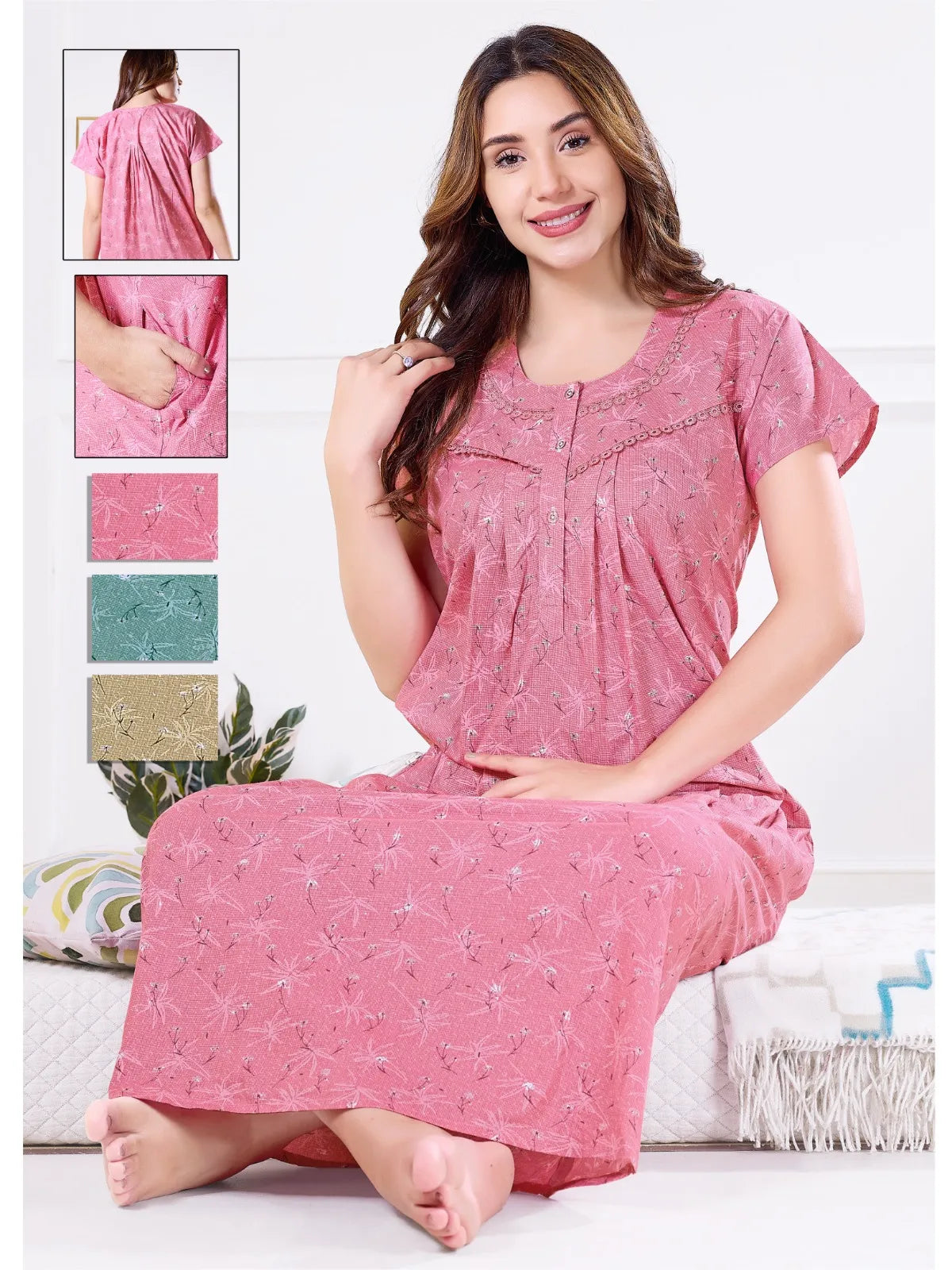 100% Pure Cotton Nighty – Summer-Friendly Nightsuit