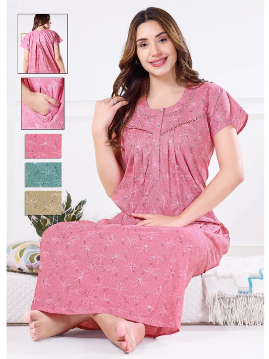 100% Pure Cotton Nighty – Summer-Friendly Nightsuit