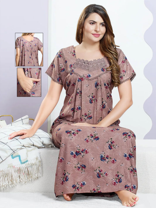Comfortable Alpine Star Neck Nighty – Perfect for Night Routine