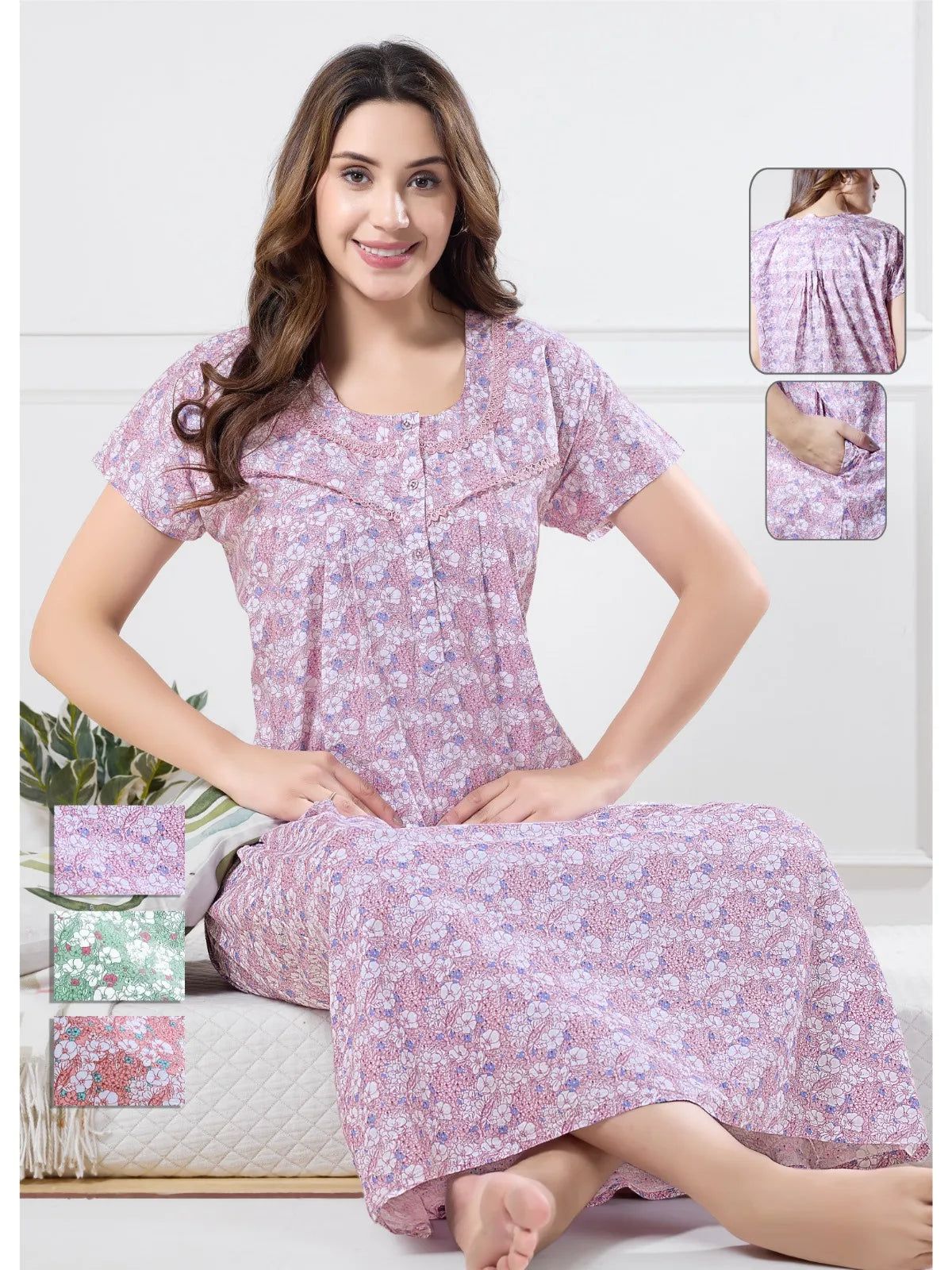 Cotton Nighty – Soft & Nursing-Friendly