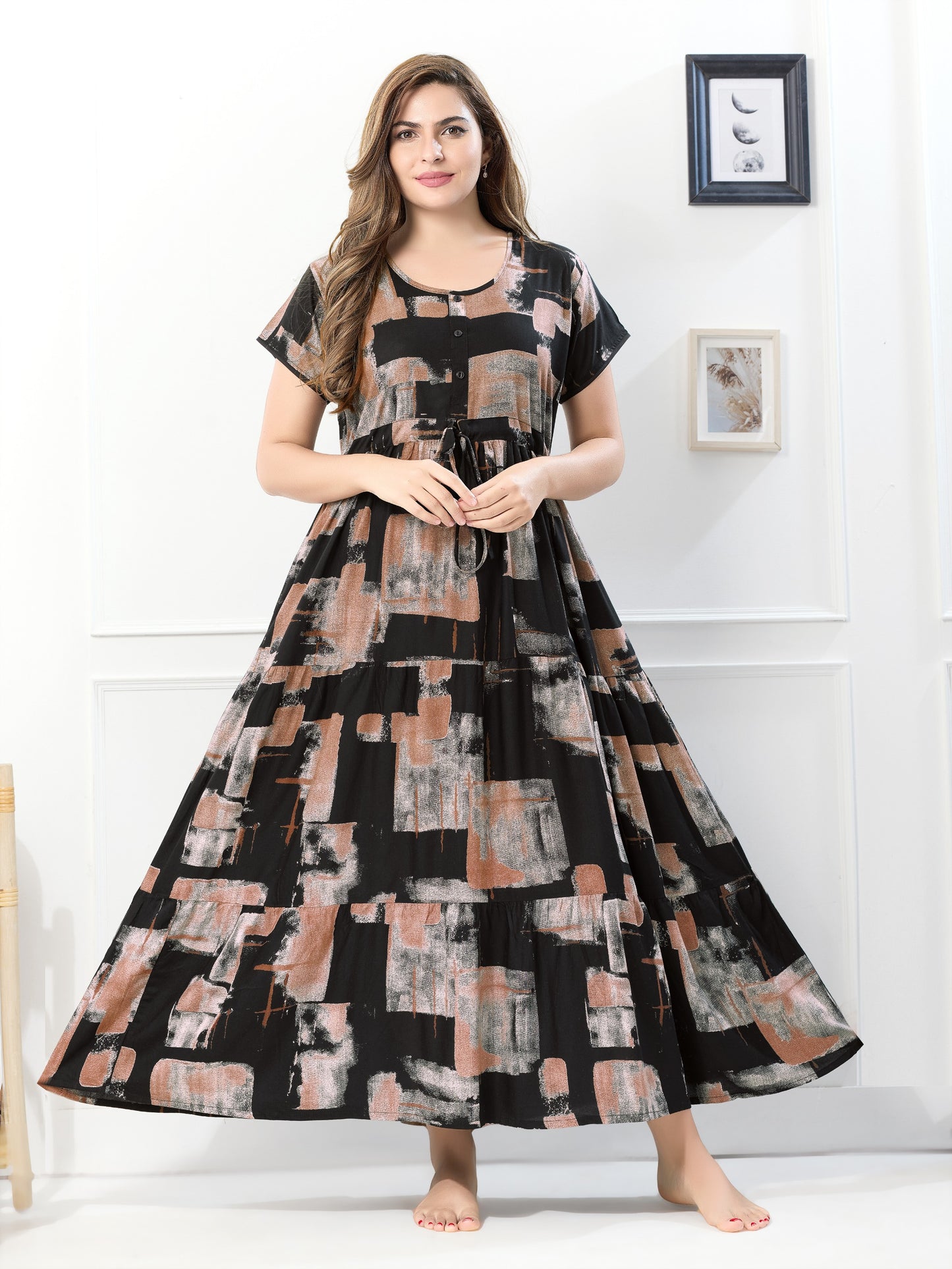 Women’s Rayon Flared Nighty – Perfect Nightwear for All Seasons