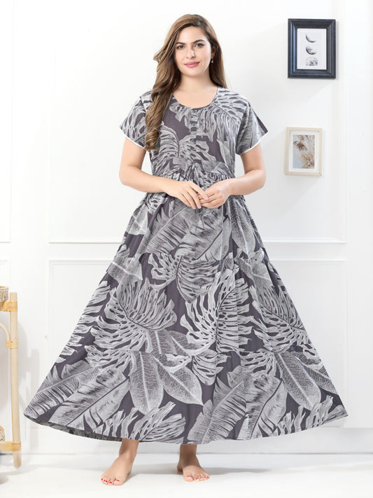 Rayon Flare Long Nighty – Comfortable Sleepwear for Ladies