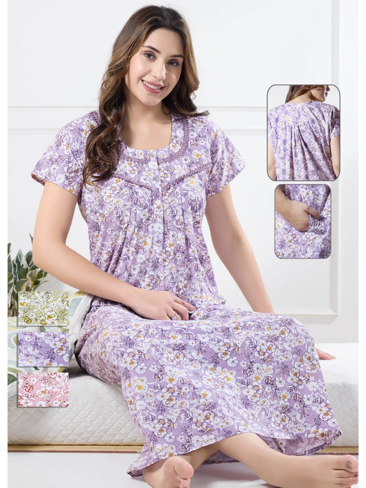 Cotton Nighty for Women – Breathable Summer Nightsuit
